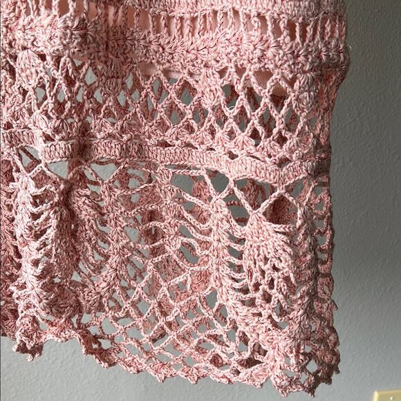 NWOT James Coviello for Spiegel Pink Crochet Skirt - size XL - Picture 6 of 6